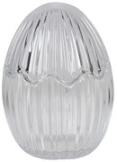 Sklenená dóza na cukríky v tvare vajíčka - Ø 9*12 cm