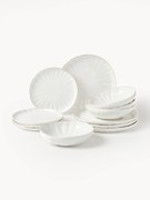 Porcelánová súprava riadu's embosovaným vzorom Sali, 4 osoby, 12 ks