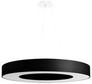 Závesné svietidlo Saturno Slim, 1x čierne textilné tienidlo, (biely plast), (fi 70 cm)