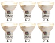 Sada 6 ks GU10 3-stupňových stmievateľných až teplých LED lámp 5W 380 lm 2000-2700K