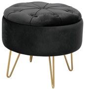 Úložná taburetka CARO čierna