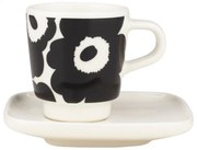 Šálka s podšálkou Oiva Unikko 0,05l, čierny