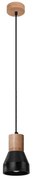 Sollux SL.0963 - Luster na lanku QUBIC 1xE27/60W/230V betón/drevo čierna