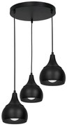 Luster na lanku AKTAN 3xE27/60W/230V čierna guľatý