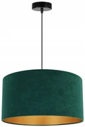 Závesné svietidlo Mediolan, 1x tmavozelené/zlaté textilné tienidlo, (výber z 2 farieb konštrukcie), (fi 40cm)