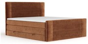 Oranžová boxspring posteľ s úložným priestorom 200x200 cm Bergamo – Maison de Rêve
