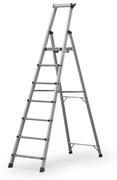 Jednostranné hliníkové schodíky PROFI s poličkou, 1x7 stupňov, výška 1,68 m