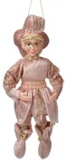 Závesná dekorácia Elf v ružovom obleku - 10*8*28 cm