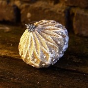 DECOLED Vianočná ozdoba, 10 cm, biela, trblietavá