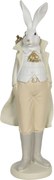 Dekoračná soška zajac vo fraku so zlatými mrkvami - 11*10*37 cm