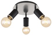 Globo 54032-3B - Bodové svietidlo JOSEBA 3xE27/60W/230V čierne drevo