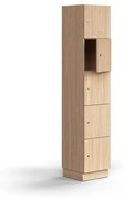 Priehradková skrinka QBUS, 5 priehradiek, so soklom, 2020x400x420 mm, dub