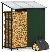 Prístrešok na palivové drevo CORINA, 198x163x70cm, antracitová/zelená Gardebruk
