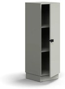 Skriňa QBUS, 2 police, so soklom, s madlom, 1252x400x420 mm, svetlošedá