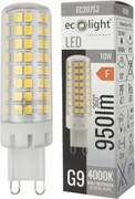 ECOLIGHT G9 LED žiarovka 10W 4000K 950lm - neutrálná biela