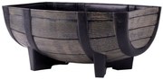 Kvetináč Woodeff barel 41x29x19 cm 256801, patina bronzová, efekt dreva ()