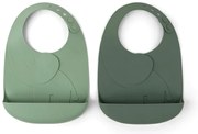 Done by Deer Set silikónových podbradníkov 2ks Peekaboo zelená