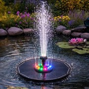 Solárna plávajúca fontána - LUARO KX2855 - 16 cm - RGB LED