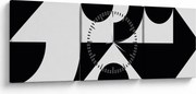 Obraz - Geometrická abstrakcia N⁰1 (s hodinami) (90x30 cm)