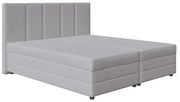 Čalúnená posteľ ISABEL 180x200 s pružinovou matracou a úložným priestorom, svetlosivá