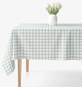 Goldea hranatý obrus 100% bavlnené plátno - šalviovo zelené kocky 120 x 180 cm