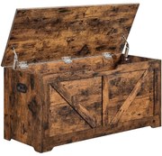 Lavica s veľkým úložným priestorom, truhlica, vidiecky štýl, vintage hnedá