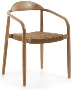 Drevená stolička s béžovým sedákom Kave Home Glynis