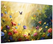 Obraz - Jarná kvetinová lúka, maľba (90x60 cm)