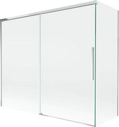 Mexen Rox, 2-krídlová posuvná vaňová zástena 180 + 80 x 150 cm, 8mm číre sklo, chrómový profil, 8C9-180-080-01-00