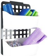 VILDE Závesný košík s 2 nastaviteľnými košíkmi, VILDE, 25 x 11 x 36 cm - čiernobiely