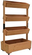 Vertikálny kvetináč Strend Pro, 4-poschodový, s kolieskami (147 x 85 x)