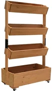 Vertikálny kvetináč Strend Pro, 4-poschodový, s kolieskami (147 x 85 x)