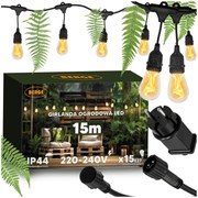 BERGE LED vonkajšia girlanda 15m - 15xLED Atmospheric Fire FLAME