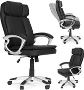 Otočná kancelárska stolička s dvojitým čalúnením a nastaviteľnou výškou, čierna