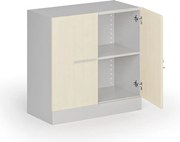 Kovová spisová skriňa s drevenými dverami, demontovaná, 800 x 800 x 400 mm, breza