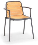 NIDA podrúčková stolička antracit