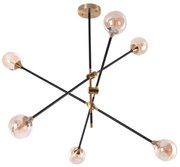 Azzardo AZ4700 - Luster na tyči SOLEN 6xG9/30W/230V čierna/zlatá
