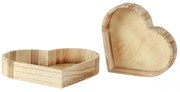 Súprava 2 drevených podnosov HEART TRAY