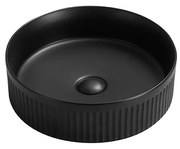 Mexen Grovo, ryhované umývadlo na dosku 35 × 35 cm, čierna matná, 22303585