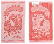 Uterák froté pre deti, Mašinka, červený, 30 x 50 cm