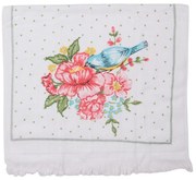 Kuchynský froté uterák s kvetmi a vtáčikom Cheerful Birdie - 40*66 cm