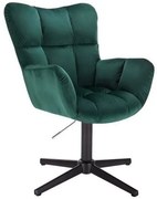 LuxuryForm DESIGN Otočné kreslo AURORA VELUR na čiernom kríži - zelené