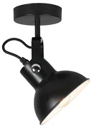 Priemyselná nástenná a stropná lampa čierna sklápateľná - Guida