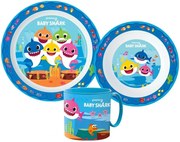 Sada plastového riadu Baby Shark s hrnčekom - 3 dielna súprava