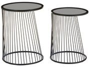 Okrúhle odkladacie stolíky so sklenenou doskou v súprave 2 ks Trento – Premier Housewares