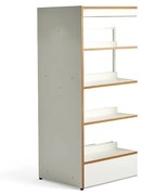 Knižnica STORY, prídavná sekcia, obojstranná, 1600x723x585 mm, 4 police, biela