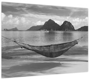 Obraz - Hojdacia sieť na pláži (70x50 cm)