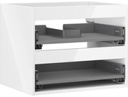 Mexen Box-A, závesná skrinka 60 cm, 2 zásuvky, biela lesklá, 91AX0-0600-470-2-00