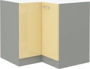 Dolná rohová kuchynská skrinka Karmen 90ND, šedá/krémová%