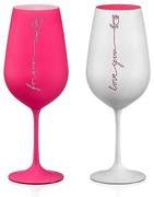 Crystalex poháre Love Red and White 550 ml 2 ks